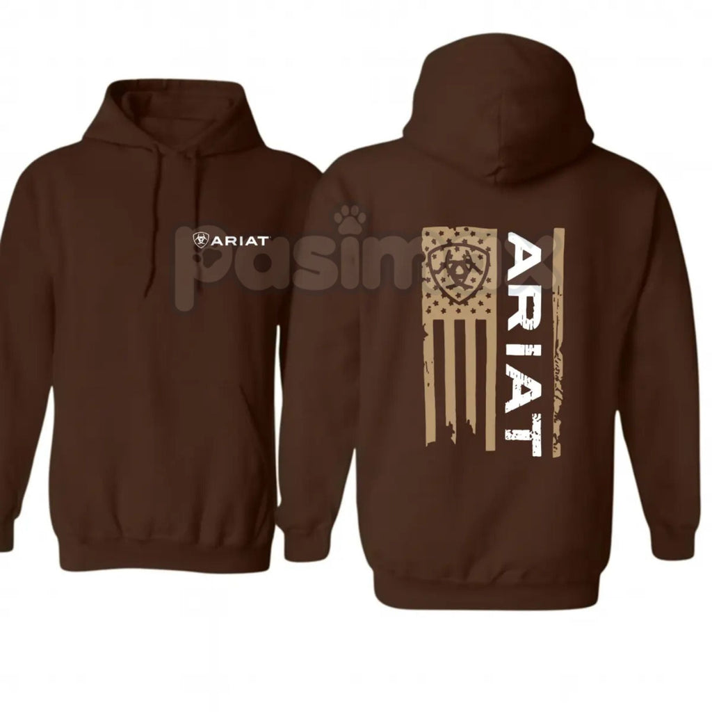 Ariat Flag Hoodie – Western Lifestyle Apparel Pullover, Classic Cowboy Style & American Flag Graphic, Unisex