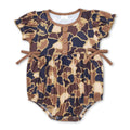 Sleeveless duck deer camo baby girl romper